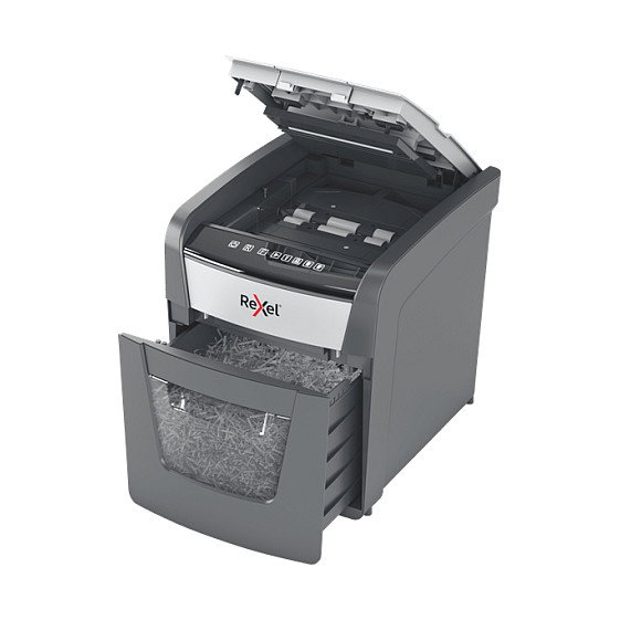 Rexel Optimum AutoFeed+ 50X Destructora de Papel Corte Cruzado Negro y Gris
