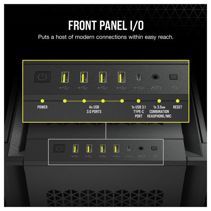 Corsair 7000D Airflow Caja PC Gaming Full-Tower Negro con Panel de Vidrio Templado, Soporta ATX/EATX, 11 Ranuras, Ventiladores 140mm, Gestión de Cables