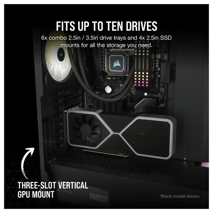 Corsair 7000D Airflow Torre Completa para Gaming - Caja PC Blanco con Ventana Lateral de Cristal Templado, Compatible con ATX, micro-ATX, Mini-ITX, Gestión de Cables