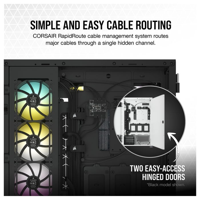 Corsair 7000D Airflow Torre Completa para Gaming - Caja PC Blanco con Ventana Lateral de Cristal Templado, Compatible con ATX, micro-ATX, Mini-ITX, Gestión de Cables