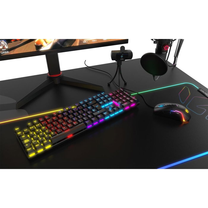 Krom Kasic Teclado Gaming Mecánico Red Switch RGB Rainbow Negro Krom Kasic Teclado Gaming Mecánico Red Switch RGB Rainbow Negro