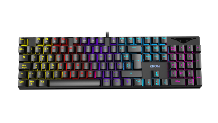 Krom NXKROMKASIC Teclado Mecánico Gaming con Switches Red, Retroiluminación RGB Rainbow, Anti-ghosting Parcial y Modo Juego para PC Krom NXKROMKASIC Teclado Mecánico Gaming con Switches Red, Retroiluminación RGB Rainbow, Anti-ghosting Parcial y Modo Juego para PC