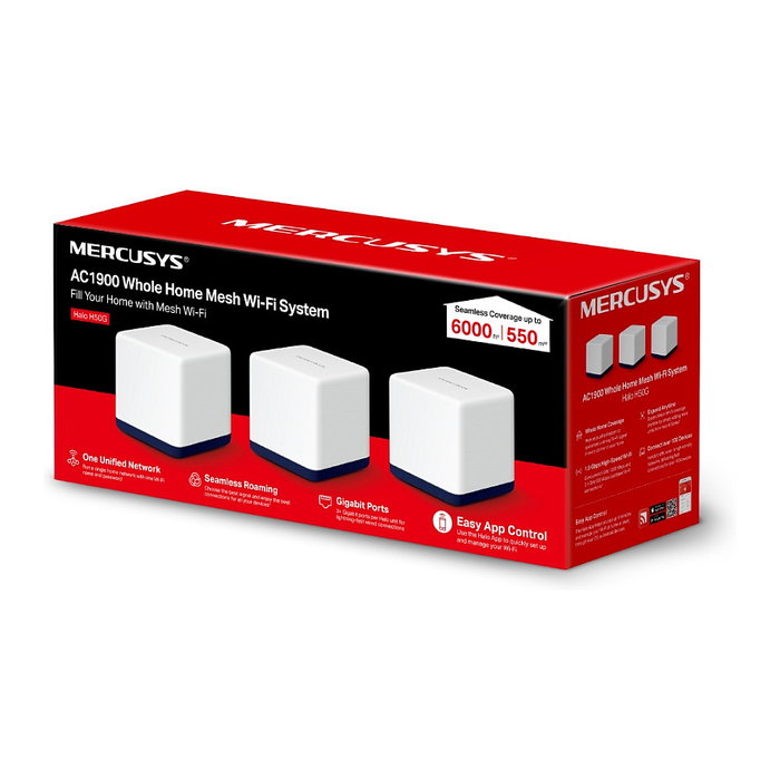 Mercusys Halo H50G (3-pack) Sistema de malla Wi-Fi 5 de doble banda Mercusys Halo H50G (3-pack) Sistema de malla Wi-Fi 5 de doble banda