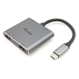 Equip Adaptador USB-C a 2x HDMI, USB-A 3.0, PD para 4K 30Hz - 0.15 metros