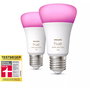 Philips Hue 8719514291317A Bombilla LED Inteligente E27 White & Color Ambiance, 2 Unidades, 1055lm, Bluetooth/Zigbee, Compatible Alexa, Google Assistant