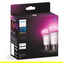 Philips Hue 8719514291317A Bombilla LED Inteligente E27 White & Color Ambiance, 2 Unidades, 1055lm, Bluetooth/Zigbee, Compatible Alexa, Google Assistant