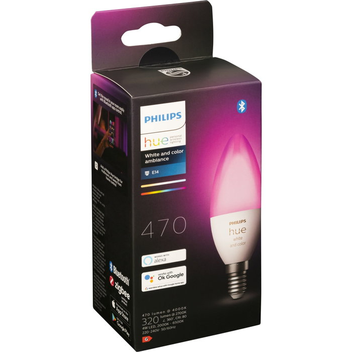 Philips Hue White & Color Ambiance Bombilla LED inteligente Vela E14