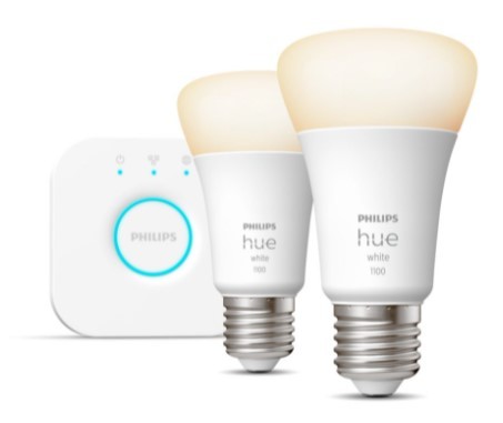 Philips Hue White Kit de inicio de bombillas LED inteligentes - Paquete de 2 - 9.5W - E27