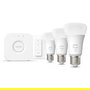 Philips Hue White Kit de Inicio - 3 Bombillas LED Inteligentes E27 A60, 1100lm, Blanco Cálido, Regulable por Bluetooth y App, Compatible con Alexa y Apple HomeKit