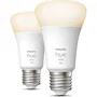 Philips Hue Bombilla LED Conectada E27 Blanco, Equivalente 75W, 1100 Lumen, Bluetooth, 2 Paquetes, PHI8719514289192