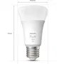 Philips Hue Bombilla LED Conectada E27 Blanco, Equivalente 75W, 1100 Lumen, Bluetooth, 2 Paquetes, PHI8719514289192
