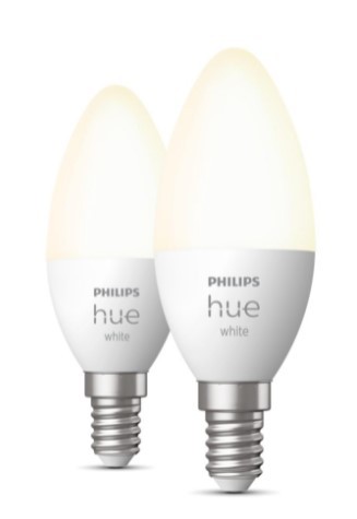 Philips Hue White Bombillas LED inteligentes E14 - Compatible con Bluetooth - Paquete de 2