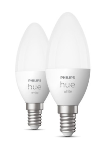 Philips Hue White Bombillas LED inteligentes E14 - Compatible con Bluetooth - Paquete de 2