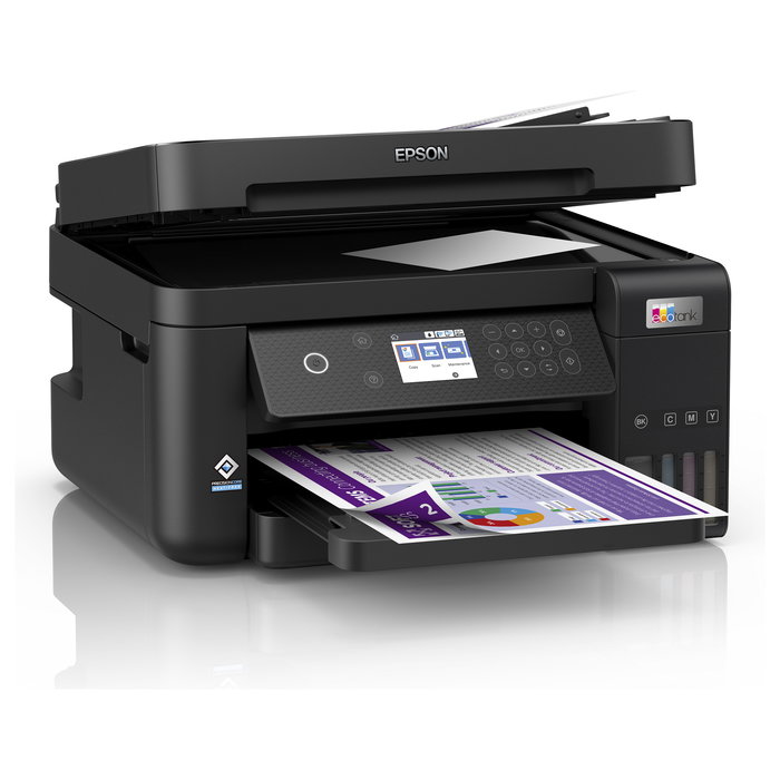 Epson EcoTank ET-3850 Impresora Multifunción A4 con Depósito de Tinta, WiFi, ADF, Duplex, Impresión sin Bordes y Pantalla LCD a Color de 2.4"