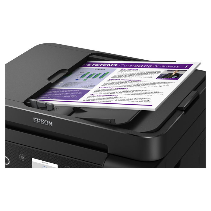 Epson EcoTank ET-3850 Impresora Multifunción A4 con Depósito de Tinta, WiFi, ADF, Duplex, Impresión sin Bordes y Pantalla LCD a Color de 2.4"
