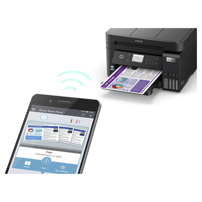 Epson EcoTank ET-3850 Impresora Multifunción A4 con Depósito de Tinta, WiFi, ADF, Duplex, Impresión sin Bordes y Pantalla LCD a Color de 2.4"