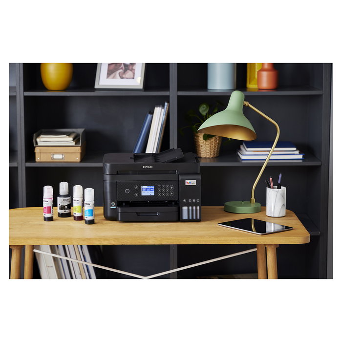 Epson EcoTank ET-3850 Impresora Multifunción A4 con Depósito de Tinta, WiFi, ADF, Duplex, Impresión sin Bordes y Pantalla LCD a Color de 2.4"