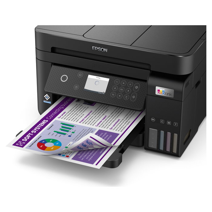 Epson EcoTank ET-3850 Impresora Multifunción A4 con Depósito de Tinta, WiFi, ADF, Duplex, Impresión sin Bordes y Pantalla LCD a Color de 2.4"