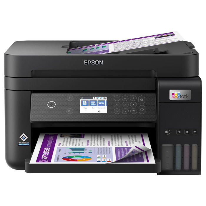Epson EcoTank ET-3850 Impresora Multifunción A4 con Depósito de Tinta, WiFi, ADF, Duplex, Impresión sin Bordes y Pantalla LCD a Color de 2.4"