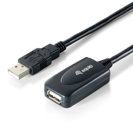 Equip Cable Extensor USB 2.0 Activo, 5 Metros, Tipo A Macho a Hembra, Plug & Play