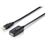 Equip Cable Extensor USB 2.0 Activo 5m USB A Macho a Hembra Negro