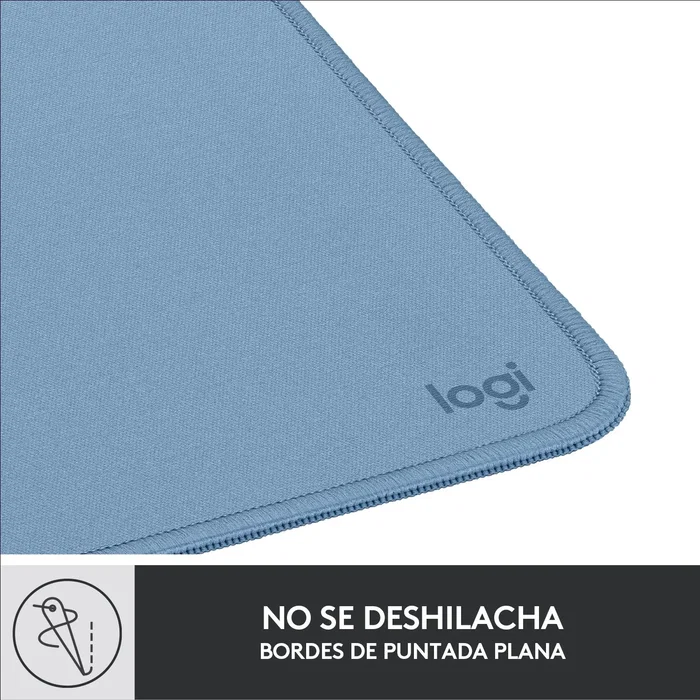 Logitech 956-000051 Alfombrilla de Ratón Studio, Azul Gris, 23x20 cm, Tela, Poliéster Reciclado, Base Antideslizante, Resistente a Derrames