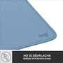 Logitech 956-000051 Alfombrilla de Ratón Studio, Azul Gris, 23x20 cm, Tela, Poliéster Reciclado, Base Antideslizante, Resistente a Derrames