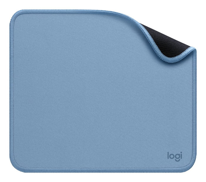 Logitech 956-000051 Alfombrilla de Ratón Studio, Azul Gris, 23x20 cm, Tela, Poliéster Reciclado, Base Antideslizante, Resistente a Derrames