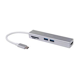 EQUIP Adaptador USB-C a HDMI 2.0, 2x USB 3.0, Lector SD, 4K 30Hz, Cable 0.15m