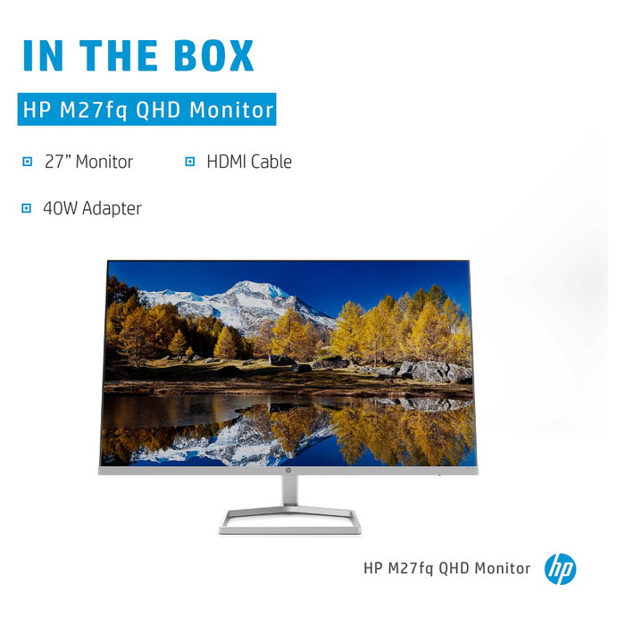 HP M27fq Monitor QHD de 27 pulgadas IPS Plata