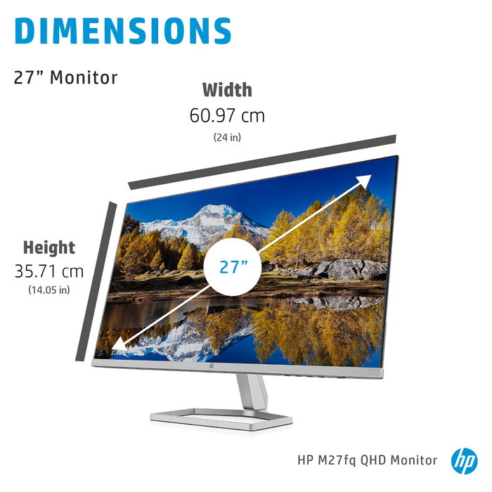 HP M27fq Monitor QHD de 27 pulgadas IPS Plata