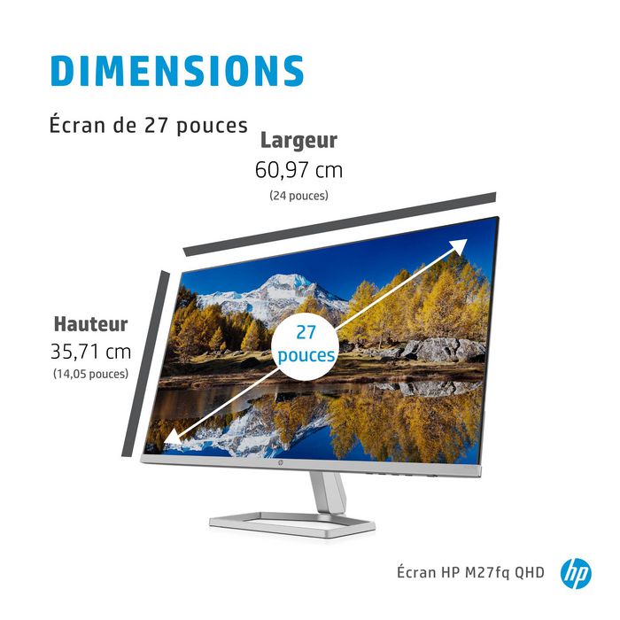 HP M27fq Monitor QHD de 27 pulgadas IPS Plata