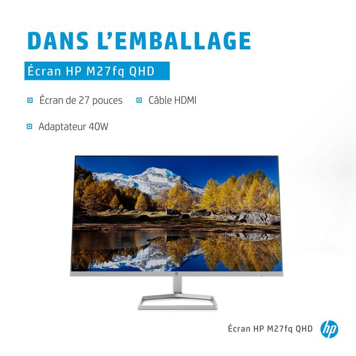 HP M27fq Monitor QHD de 27 pulgadas IPS Plata