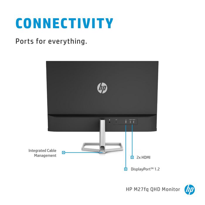 HP M27fq Monitor QHD de 27 pulgadas IPS Plata