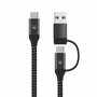 Ewent Cable USB EW9918 2 en 1 USB-C Negro 1 m