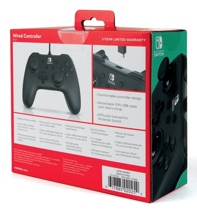 PowerA Mando con Cable para Nintendo Switch Negro PowerA Mando con Cable para Nintendo Switch Negro