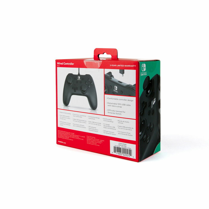 PowerA Mando Gaming con Cable USB para Nintendo Switch, Negro Mate