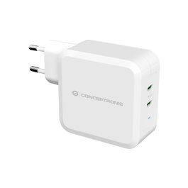 Conceptronic Cargador ALTHEA08W 100W con 2 Puertos USB-C GaN