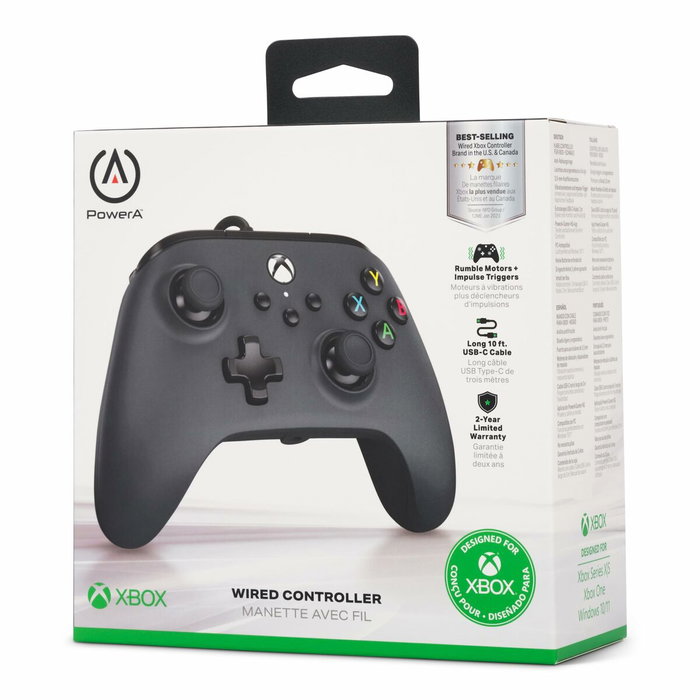 PowerA Mando con Cable para Xbox Series X/S y Xbox One Negro