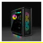 Corsair iCUE 5000T RGB - Torre Media ATX, Color Negro, Ventiladores ARGB Incluidos (3x 120 mm), 4 Bahías 2.5", Soporte para Tarjetas Gráficas de 40 cm, Panel de Vidrio Templado