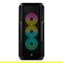 Corsair iCUE 5000T RGB - Torre Media ATX, Color Negro, Ventiladores ARGB Incluidos (3x 120 mm), 4 Bahías 2.5", Soporte para Tarjetas Gráficas de 40 cm, Panel de Vidrio Templado