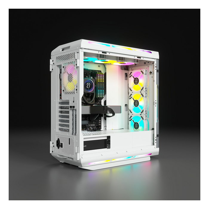 Corsair iCUE 5000T RGB Midi Tower Blanco PC Gaming con Panel de Vidrio Templado y Iluminación RGB
