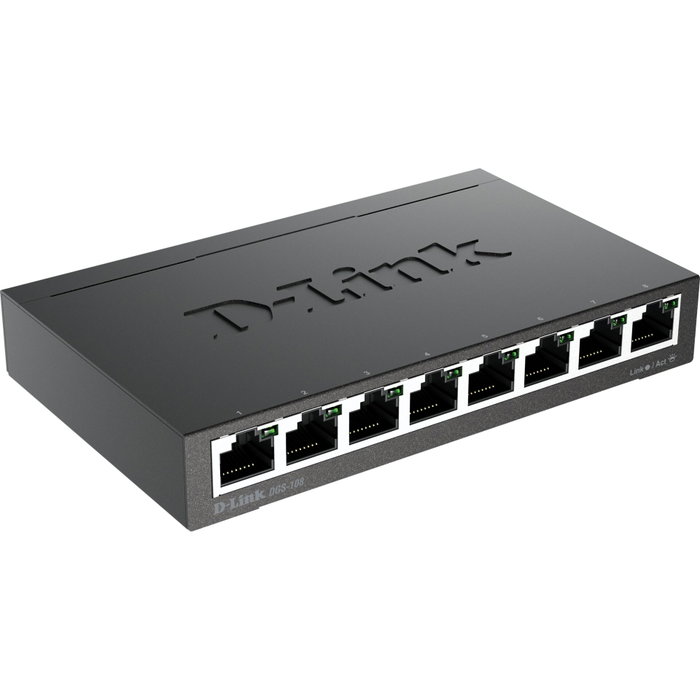 D-Link DGS-108/E Switch Gigabit de 8 puertos Negro