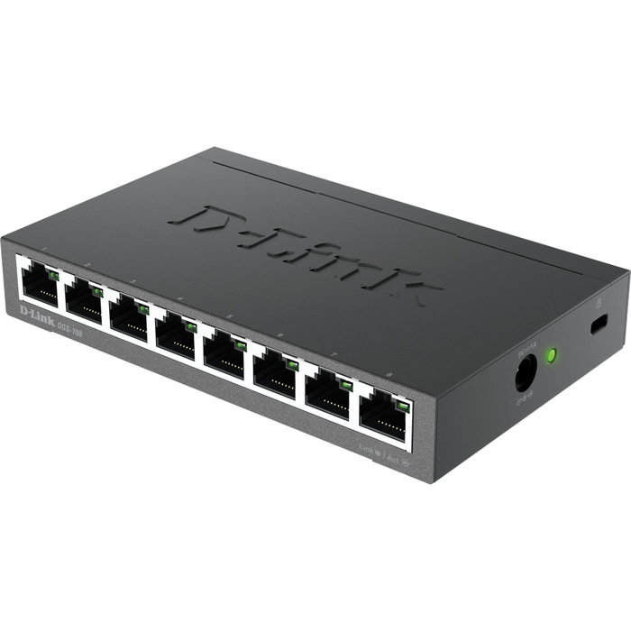 D-Link DGS-108/E Switch Gigabit de 8 puertos Negro