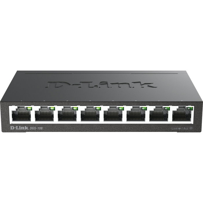 D-Link DGS-108/E Switch Gigabit de 8 puertos Negro