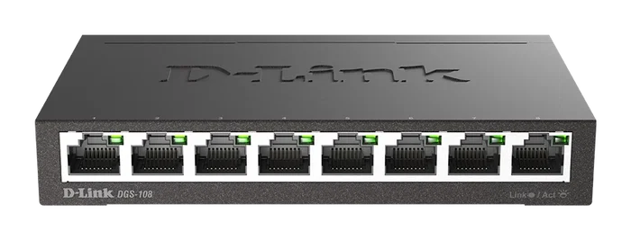D-Link DGS-108/E Switch Gigabit de 8 puertos Negro