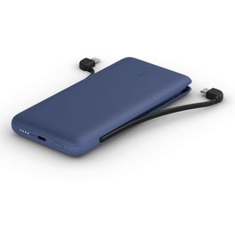 Belkin Power Bank 10.000mAh con cables Lightning y USB-C integrados - Azul