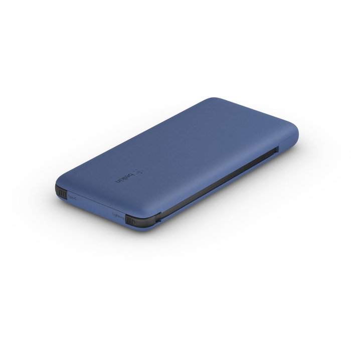 Belkin Power Bank 10.000mAh con cables Lightning y USB-C integrados - Azul