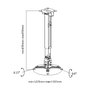 EQUIP Soporte Universal de Pared y Techo para Proyector, Hasta 20kg, -8 a 8 grados Giro, -15 a 15 grados Inclinación, Ajustable, Color Blanco