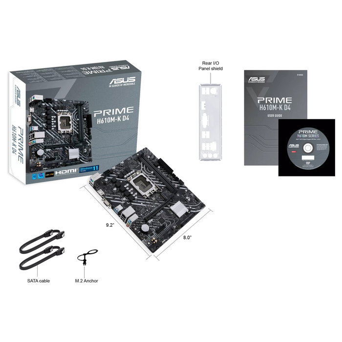 Asus PRIME H610M-K D4 Micro ATX DDR4 LGA 1700